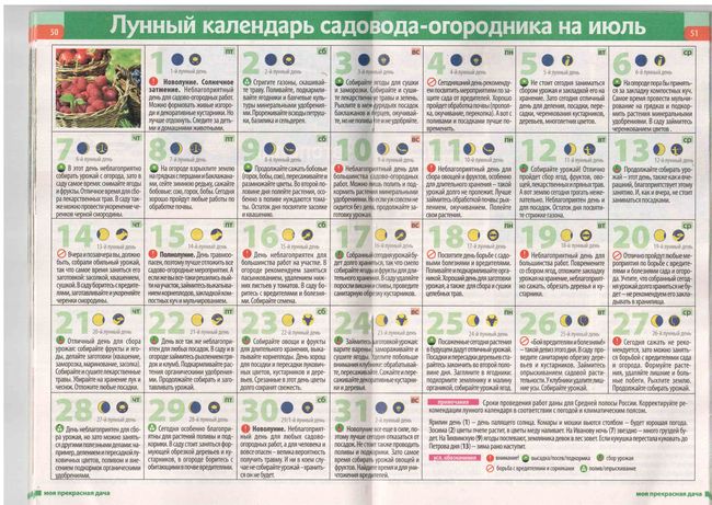 Лунарни календар Гарденера у средњем кругу 2015